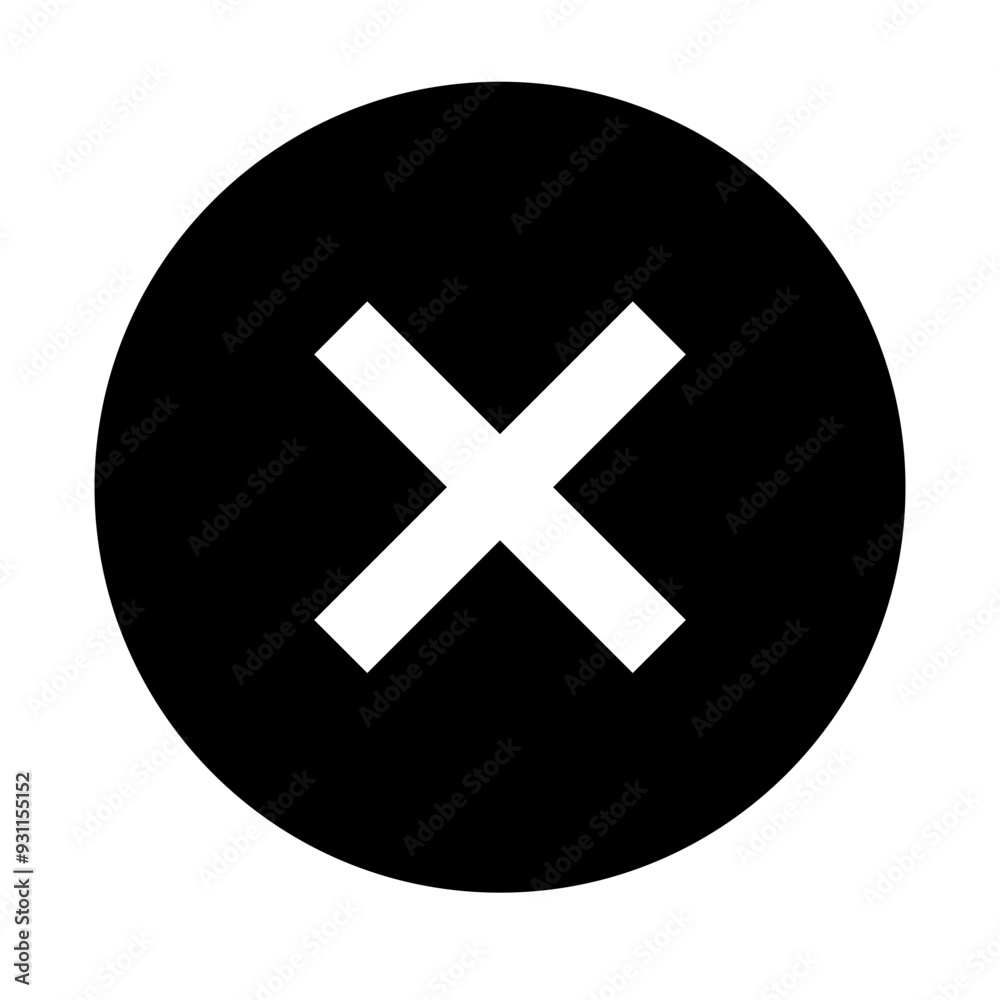 Fototapeta premium Close vector icon inside a black circle 