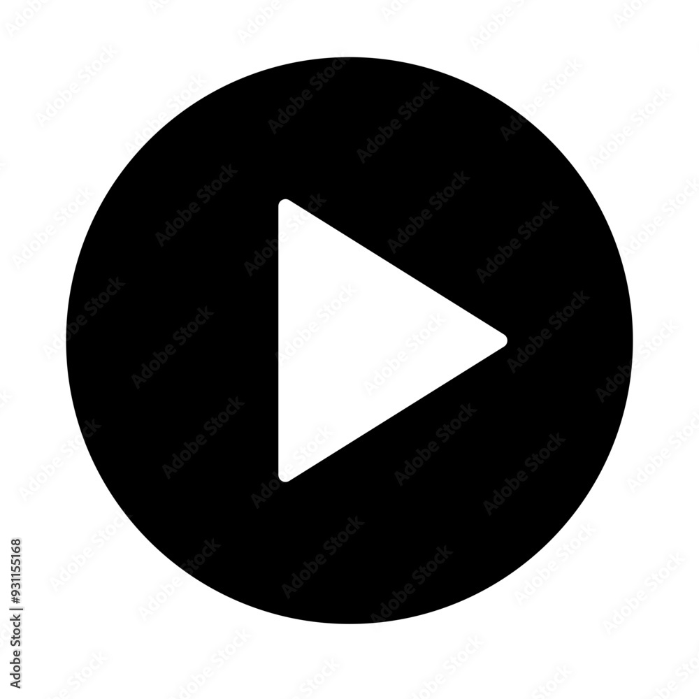 Play symbol vector icon inside a black circle Play symbol vector icon inside a black circle