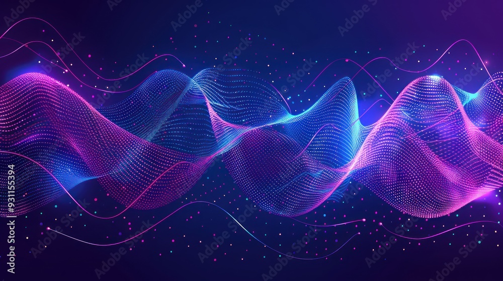 Fototapeta premium Abstract Neon Wave Background