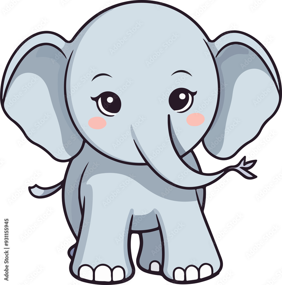 Cute elephant clipart desing illustration Cute elephant clipart desing illustration