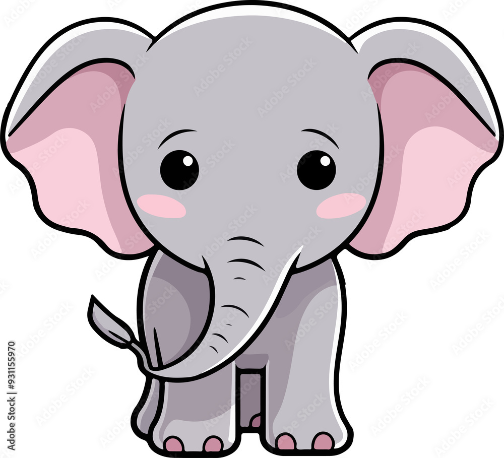 Cute elephant clipart desing illustration Cute elephant clipart desing illustration