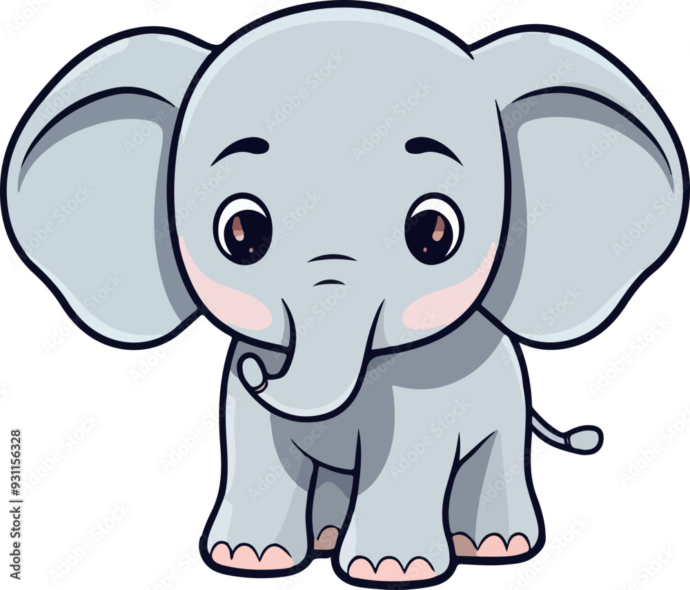 Fototapeta premium Cute elephant clipart desing illustration