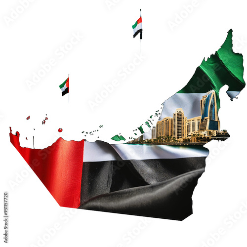 UAE Map with Dubai City PNG