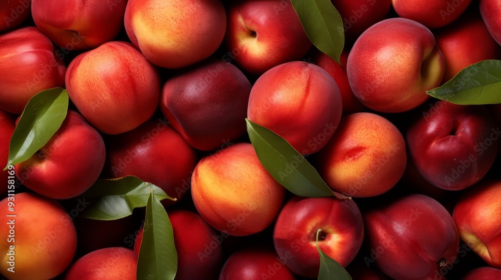 Background of bright and ripe nectarines in full screen. ai generated art image Background of bright and ripe nectarines in full screen. ai generated art image