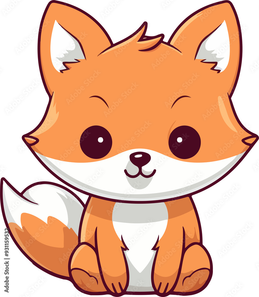 Cute Fox clipart desing illustration