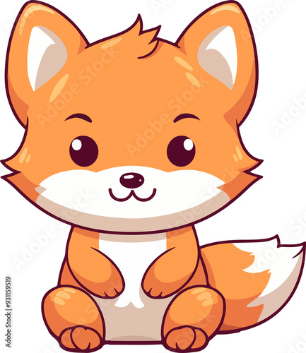 Cute Fox clipart desing illustration