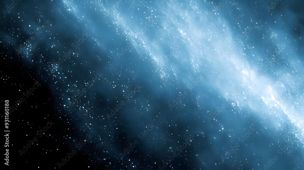 Fototapeta premium A stunning cosmic view of swirling blue galaxies and stars.