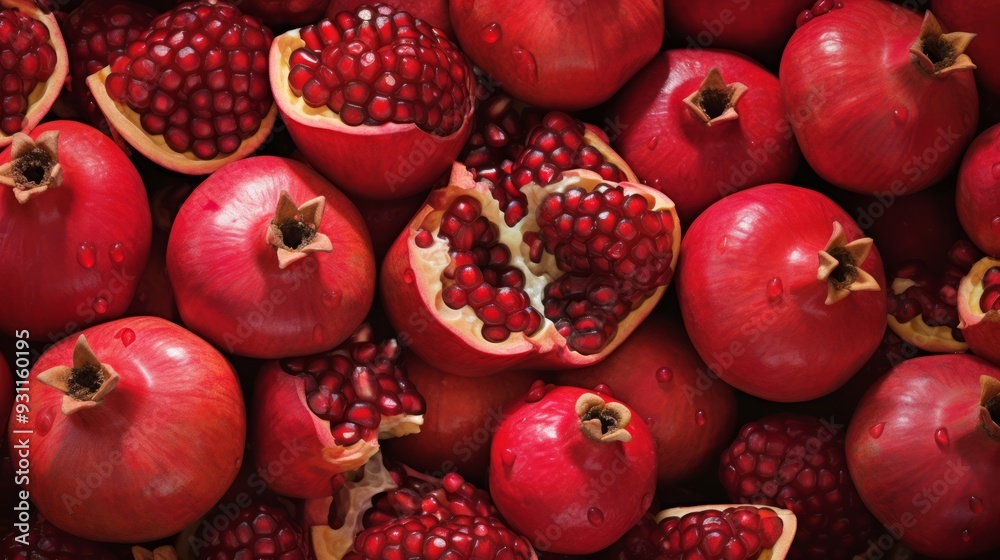 Pomegranate garnet fruit background. ai generated art image Pomegranate garnet fruit background. ai generated art image