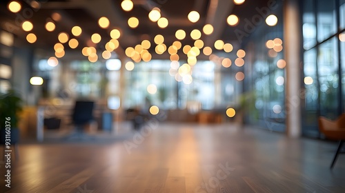 Wallpaper Mural Blurred Bokeh Lights in Modern Office Space. Torontodigital.ca