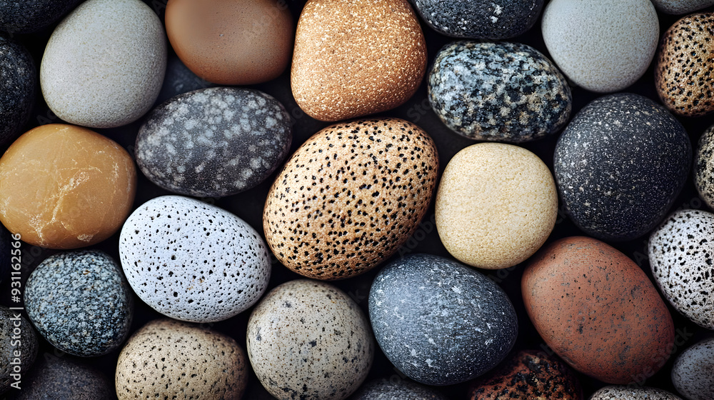 A variety of colorful stones arranged in a natural pattern. A variety of colorful stones arranged in a natural pattern.
