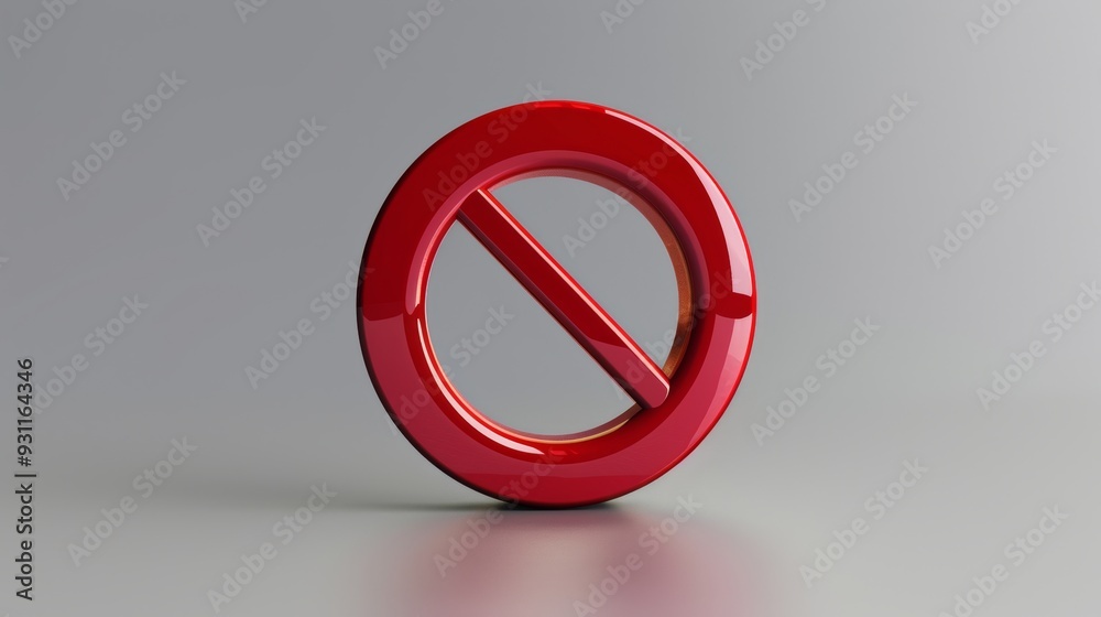 Photo of a no entry sign with a red cross in a realistic 3D style. Symbol of denial, blockade and restriction. Photo of a no entry sign with a red cross in a realistic 3D style. Symbol of denial, blockade and restriction.