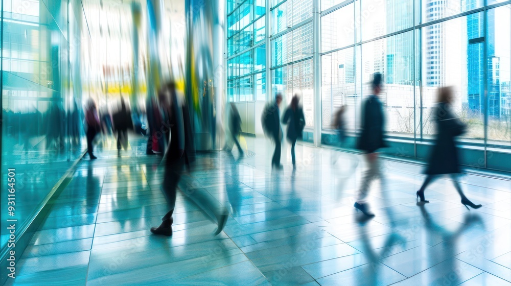 Blurred Motion of People Walking in a Modern Building Blurred Motion of People Walking in a Modern Building