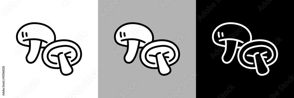 シンプルな線画のしいたけのベクターアイコン シンプルな線画のしいたけのベクターアイコン