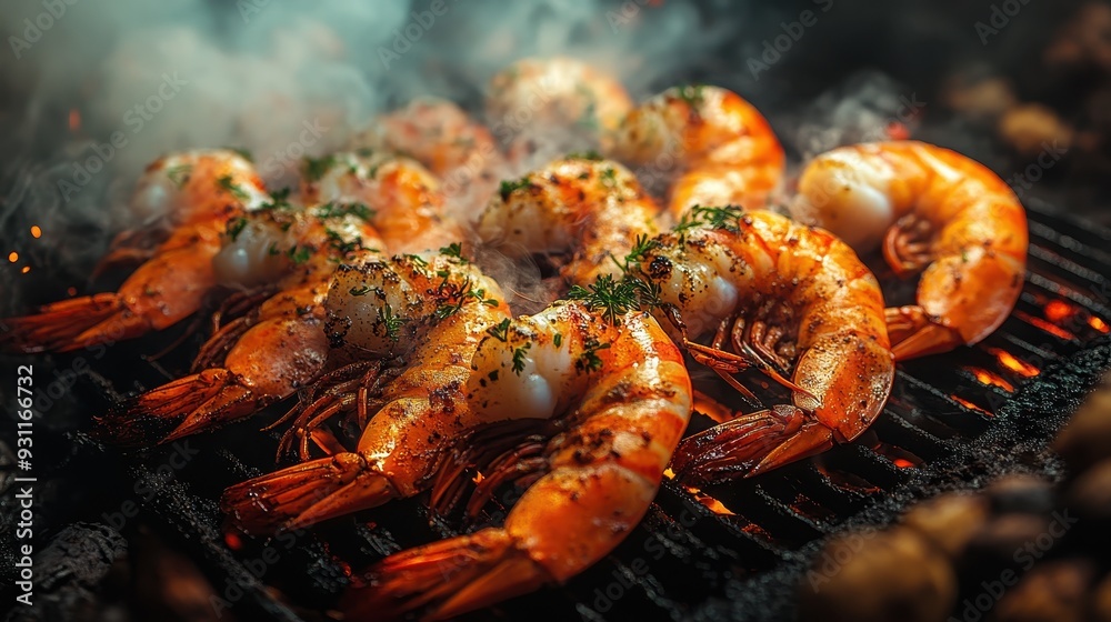 Surrealistic Top-Down Photography of Large Shrimp on a Grill with Smoke and Fire in the Background, Featuring Cinematic Studio Lighting
Surrealistic Top-Down Photography of Large Shrimp on a Grill with Smoke and Fire in the Background, Featuring Cinematic Studio Lighting