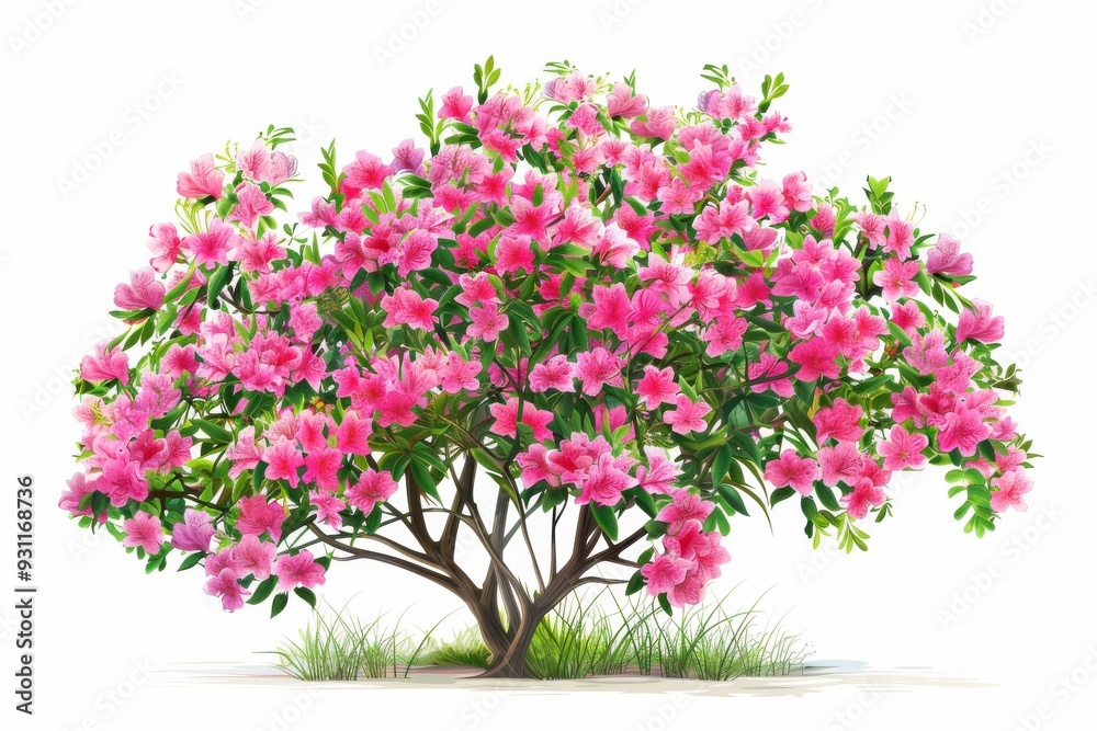Pink Azalea Bush in Bloom. Pink Azalea Bush in Bloom.