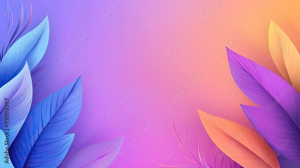 Abstract Leaves on Vibrant Pink Background Abstract Leaves on Vibrant Pink Background