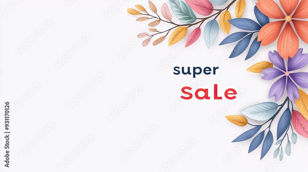 Vibrant Floral Super Sale Advertisement Design Vibrant Floral Super Sale Advertisement Design