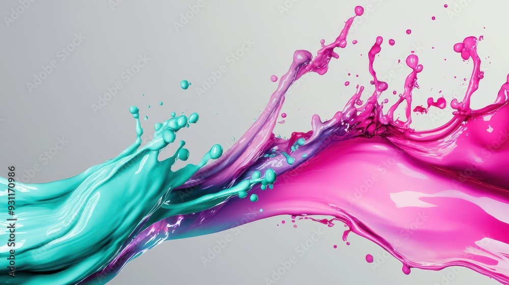A dynamic splash of turquoise and pink paint, illustrating motion and creativity. A dynamic splash of turquoise and pink paint, illustrating motion and creativity.