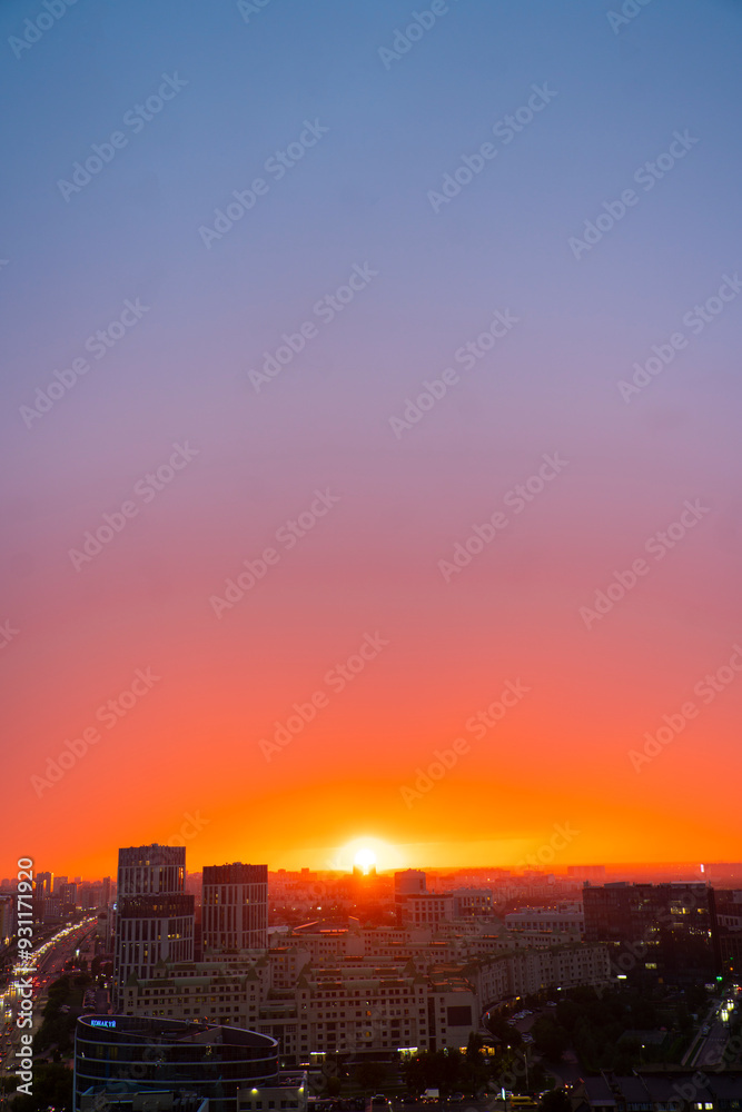 Astana, Kazakhstan, August 2024. City view at sunset. Astana, Kazakhstan, August 2024. City view at sunset.