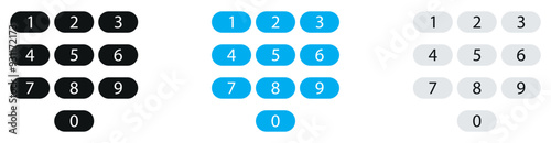 Smartphone dial keypad icon set. Numbers panel template for smartphone screen. Vector illustration