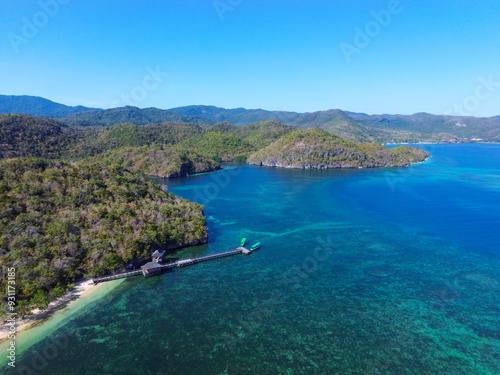Goa Rangko pier in Labuhan Bajo  Flores  Indonesia