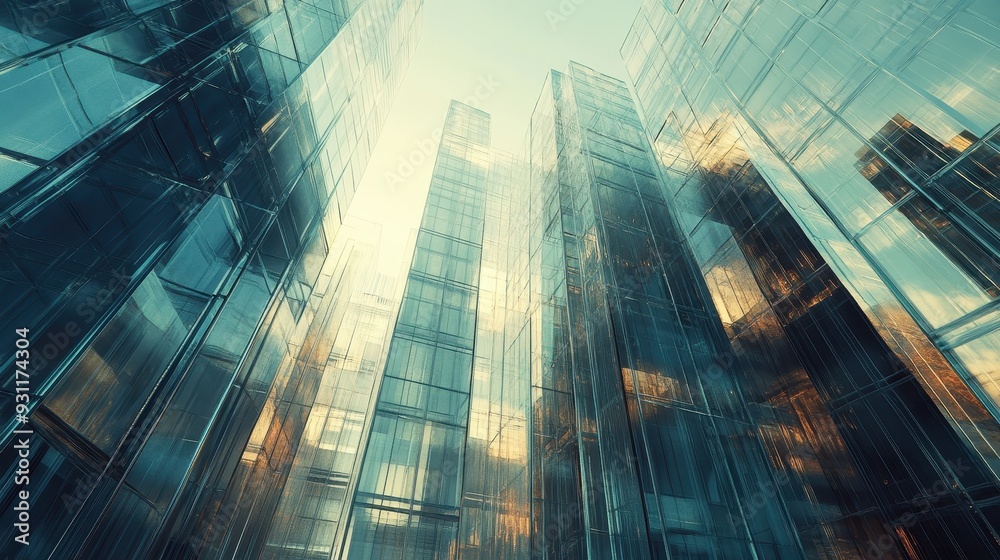 A futuristic cityscape featuring towering glass structures reflecting light. A futuristic cityscape featuring towering glass structures reflecting light.