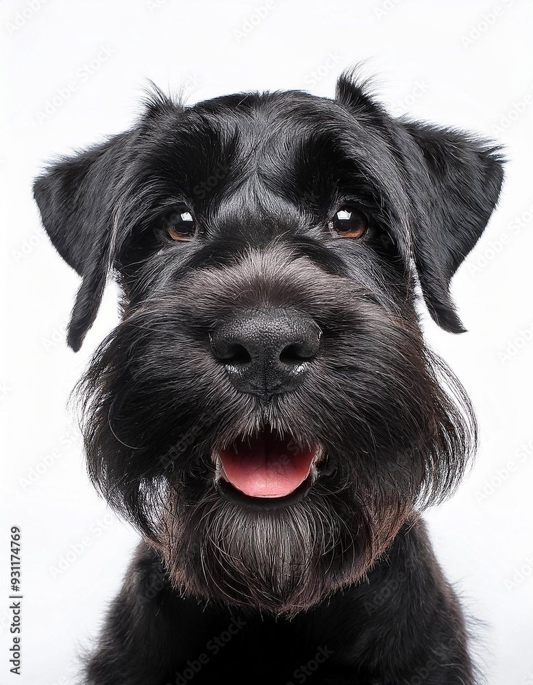 笑顔のジャイアント・シュナウザーの子犬のポートレート(Portrait of a smiling Giant Schnauzer puppy on white background)
笑顔のジャイアント・シュナウザーの子犬のポートレート(Portrait of a smiling Giant Schnauzer puppy on white background)