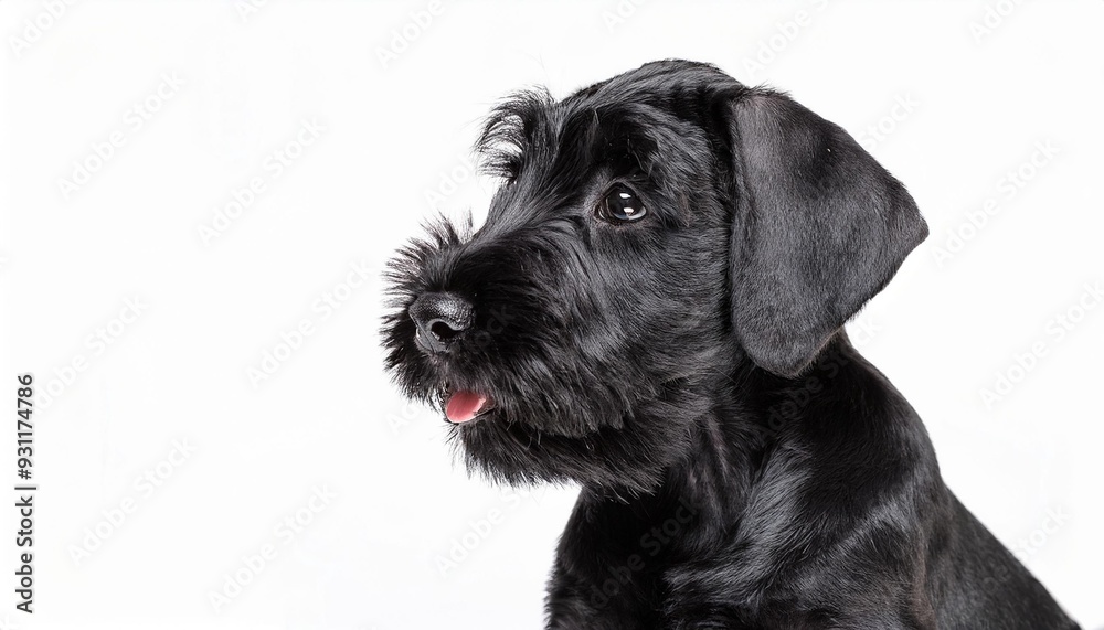 笑顔のジャイアント・シュナウザーの子犬のポートレート(Portrait of a smiling Giant Schnauzer puppy on white background)
笑顔のジャイアント・シュナウザーの子犬のポートレート(Portrait of a smiling Giant Schnauzer puppy on white background)