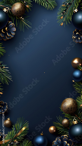 Navy Blue and Gold Holiday Design