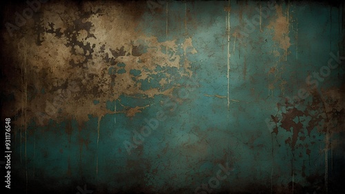 Distressed Grunge. Rough textured surfaces in dark muted colors. Edgy and rebellious nature. photo