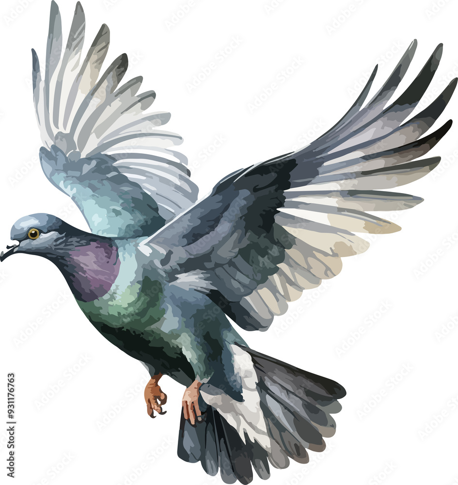 Fototapeta premium Flying pigeon clipart desing illustration