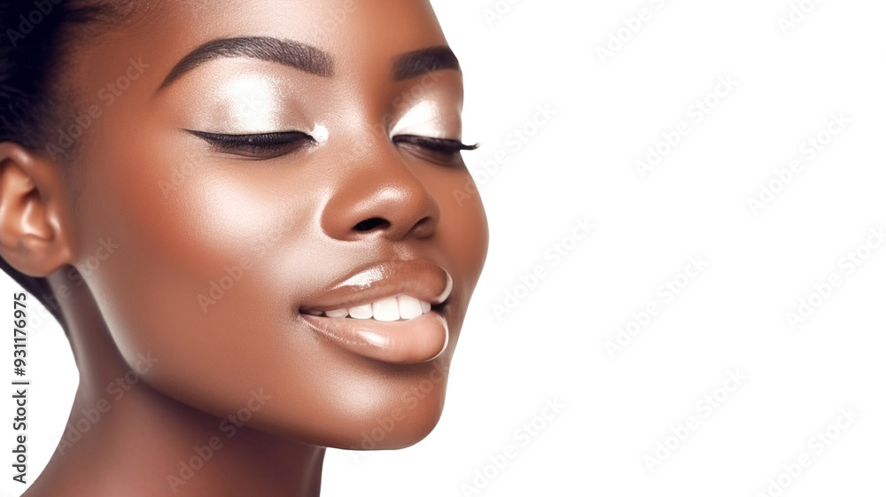 Portrait of glamourous and sensual elegant black woman on transparent background.
Portrait of glamourous and sensual elegant black woman on transparent background.