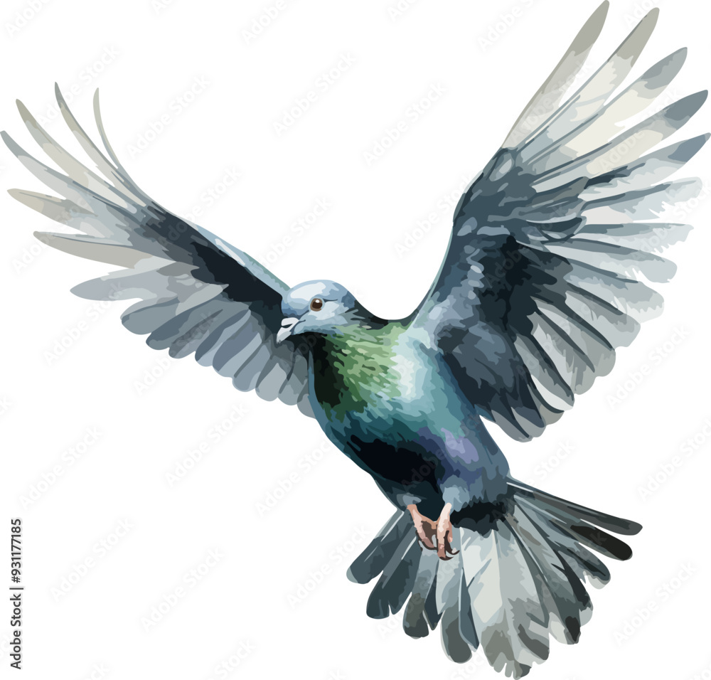 Obraz premium Flying pigeon clipart desing illustration
