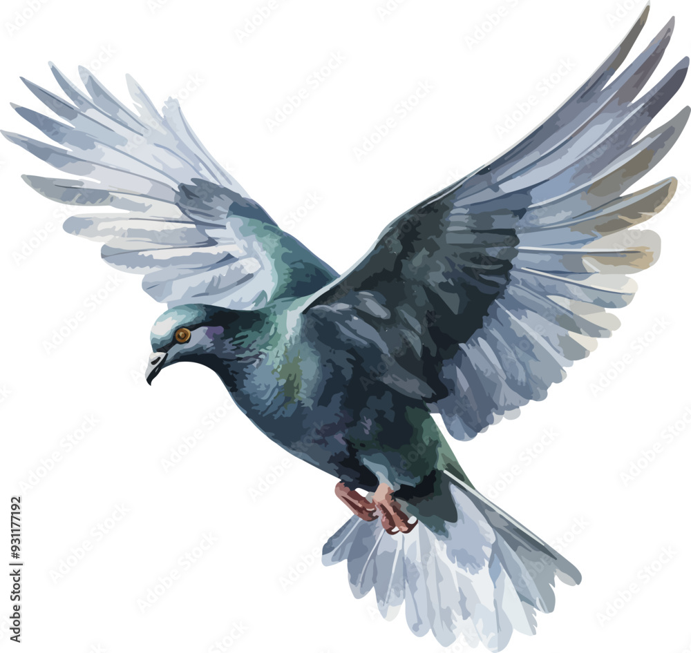 Naklejka premium Flying pigeon clipart desing illustration