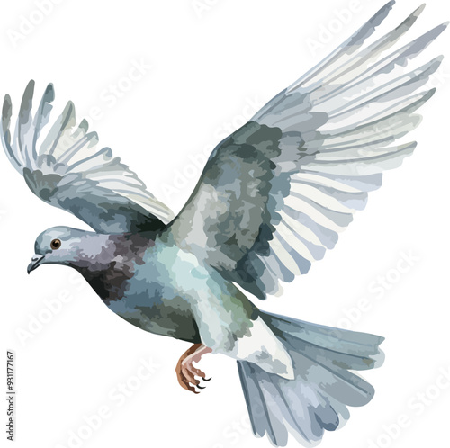 Flying pigeon clipart desing illustration