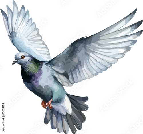 Flying pigeon clipart desing illustration