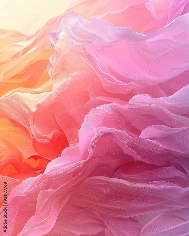 delicate flowing textures in soft pink and peach hues, creating a serene and ethereal abstract background with gentle undulating waves delicate flowing textures in soft pink and peach hues, creating a serene and ethereal abstract background with gentle undulating waves