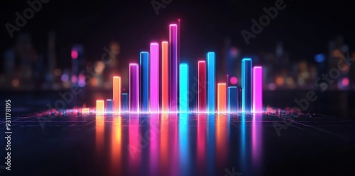 abstract bar graph featuring a skewed axis and non-linear data distribution