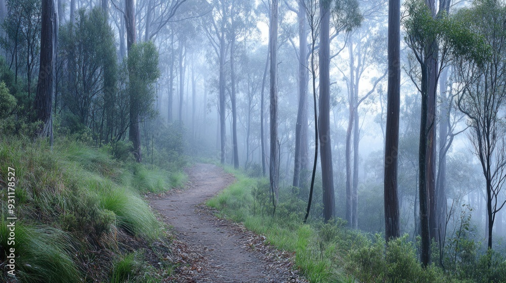 Obraz premium Misty Forest Path