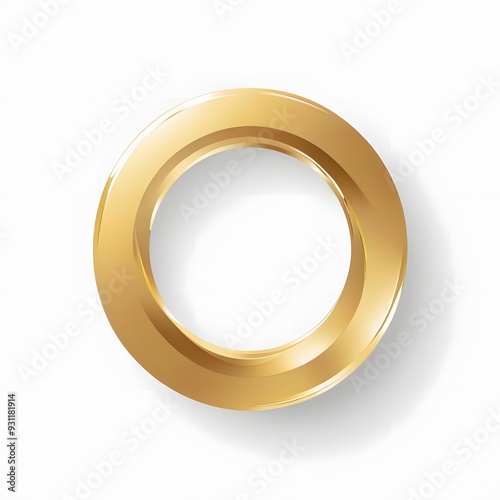 Glossy gold circle isolated on a transparent background