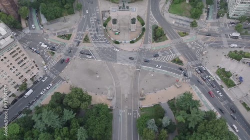 Aerial view of Brooklyn's Grand Army Plaza on a summer afternoon. photo