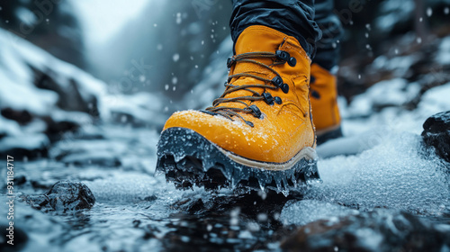 A person wearing protective gloves or footwear to prevent blisters from friction during activities. photo