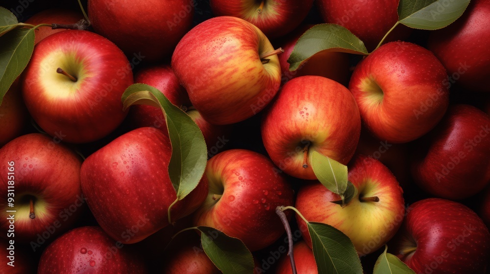 Fresh ripe red apples as background. ai generated art image Fresh ripe red apples as background. ai generated art image