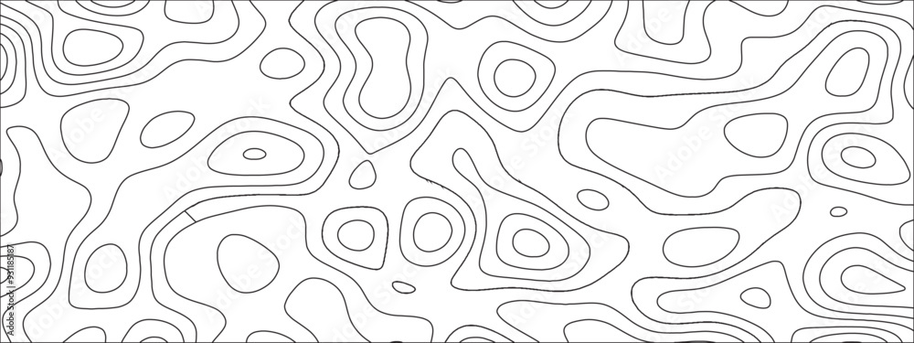 Black and white abstract papercut and multi-layer cutout geometric pattern. Vector Topographic canyon geometric map relief texture. Topographic contour lines map seamless pattern Black and white abstract papercut and multi-layer cutout geometric pattern. Vector Topographic canyon geometric map relief texture. Topographic contour lines map seamless pattern