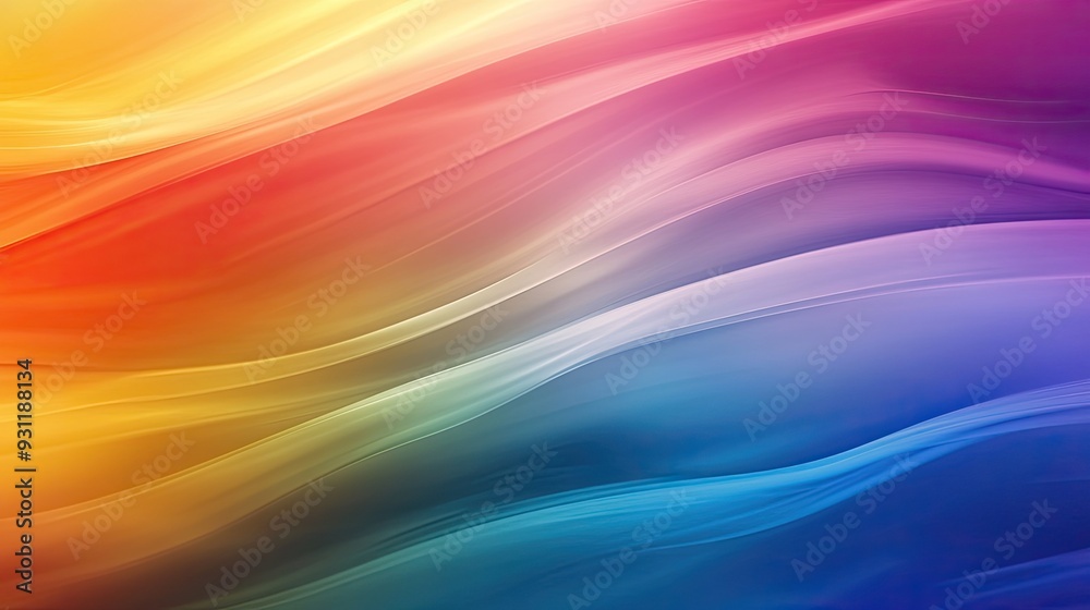 Abstract colorful background with wavy lines in yellow, orange, red, purple, blue, and green shades. Abstract colorful background with wavy lines in yellow, orange, red, purple, blue, and green shades.