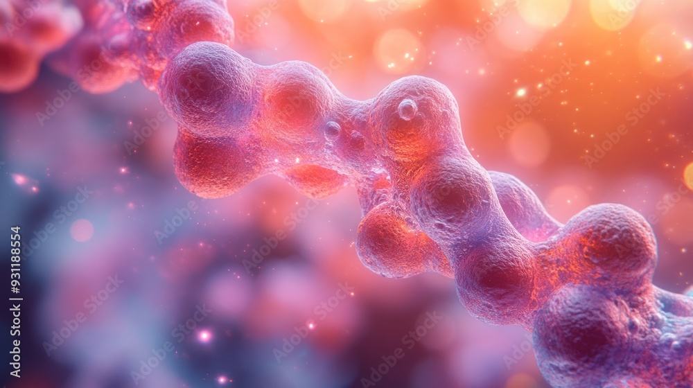 Obraz premium DNA Double Helix - A Microscopic Journey into Life's Code