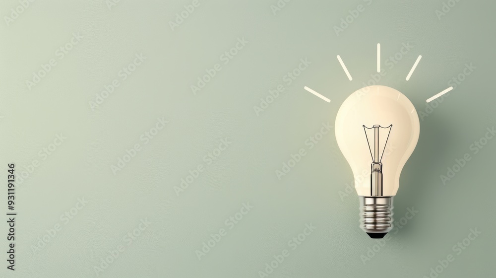 A minimalist composition featuring a single gray lightbulb against a soft gray background, with ample copy space for adding text or graphics. The image conveys simplicity and innovation, ideal for A minimalist composition featuring a single gray lightbulb against a soft gray background, with ample copy space for adding text or graphics. The image conveys simplicity and innovation, ideal for