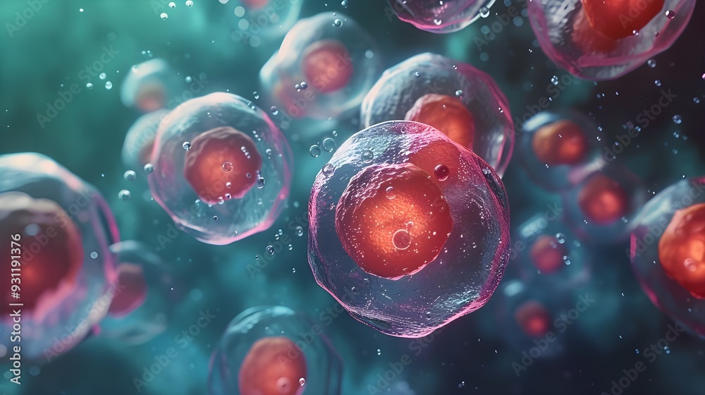 3D illustration of a background for a microscope using human or embryonic stem cells 3D illustration of a background for a microscope using human or embryonic stem cells