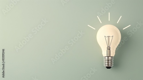 A minimalist composition featuring a single gray lightbulb against a soft gray background, with ample copy space for adding text or graphics. The image conveys simplicity and innovation, ideal for