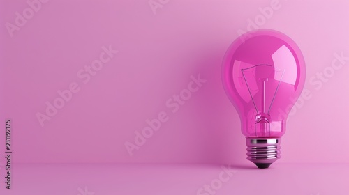 An elegant composition featuring a purple lightbulb on a plain background, symbolizing creativity and innovation. The image provides plenty of copy space for adding text or graphics, making it ideal